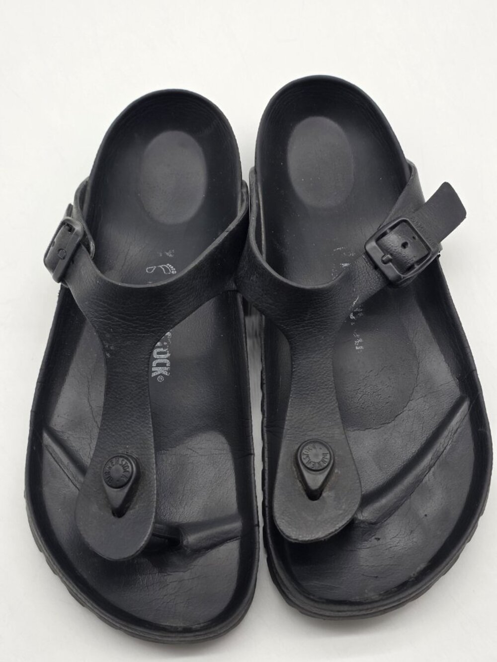 Birkenstock Sandals Shoes Womens Size 8 Black Gizeh EVA Thong Comfort Waterproof - Picture 3 of 11
